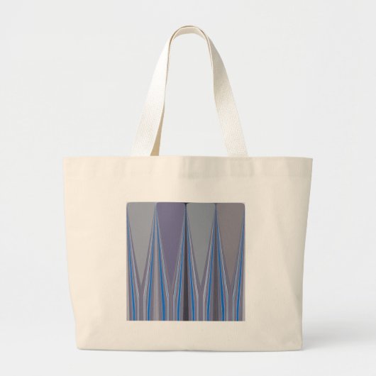 Blauwe, Paarse, grijze Chevron Art Print Grote Tote Bag (Voorkant)