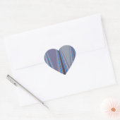 Blauwe, Paarse, grijze Chevron Art Print Hart Sticker (Envelop)