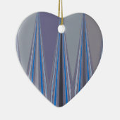 Blauwe, Paarse, grijze Chevron Art Print Keramisch Ornament (Rechts)