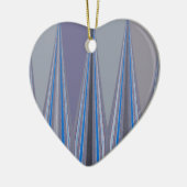 Blauwe, Paarse, grijze Chevron Art Print Keramisch Ornament (Links)