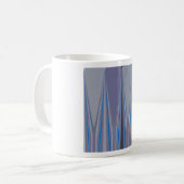 Blauwe, Paarse, grijze Chevron Art Print Koffiemok (Voorkant links)
