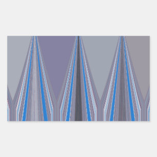 Blauwe, Paarse, grijze Chevron Art Print Rechthoekige Sticker
