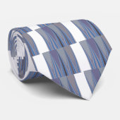 Blauwe, Paarse, grijze Chevron Art Print Stropdas (Opgerold)