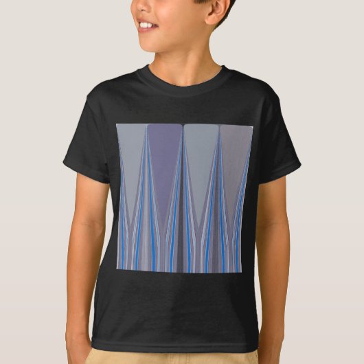Blauwe, Paarse, grijze Chevron Art Print T-shirt (Voorkant)