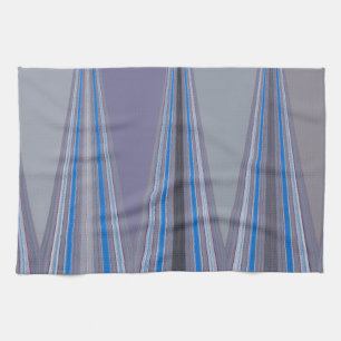 Blauwe, Paarse, grijze Chevron Art Print Theedoek