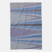 Blauwe, Paarse, grijze Chevron Art Print Theedoek (Verticaal)