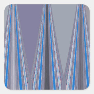 Blauwe, Paarse, grijze Chevron Art Print Vierkante Sticker
