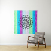 Blauwe Paarse groene Mandala Wall Art Wandkleed (In situ)