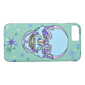 Blauwe, Paarse, groene pasta schedel iPhone 7 Hoes (Achterkant (Horizontaal))