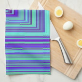 Blauwe Paarse groene rechthoeken Geometrische kuns Theedoek (Quarter Fold)