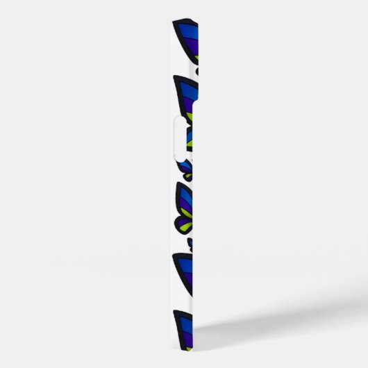 Blauwe Paarse groene vleugels nu Case-Mate iPhone Case (Achterkant / Rechts)