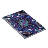 Blauwe, Paarse, groene wervelingen Notitieboek (Rechterzijde)