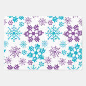 BLAUWE PAARSE HOLIDAY SNOWFLAKES BOMEN INPAKPAPIER VEL (Voorkant)