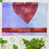 Blauwe Paarse Hondenliefhebber Valentijn Gift Chih Theedoek (Gevouwen)