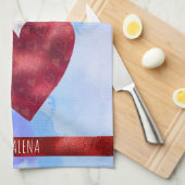 Blauwe Paarse Hondenliefhebber Valentijn Gift Chih Theedoek (Quarter Fold)