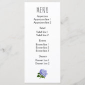 Blauwe, paarse hortensia bloem bruiloft kaart (Achterkant)