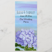 Blauwe, paarse hortensia bloem bruiloft kaart (Voorkant)