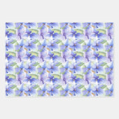 Blauwe Paarse Hortensia Bloemen Lente Bruidsdiner Inpakpapier Vel (Voorkant)