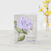 Blauwe paarse hortensia Sympathie Kaart (Gele Bloem)