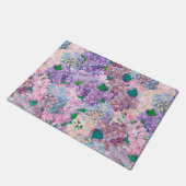 Blauwe Paarse hydrangea en Lila Deurmat (Schuin)