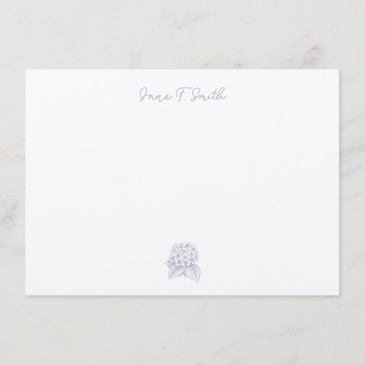 Blauwe Paarse Hydrangea Flower Icon Stamp Briefpap Bedankkaart (Voorkant)