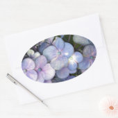 Blauwe Paarse hydrangea Ovale stickers (Envelop)