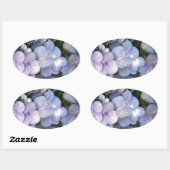 Blauwe Paarse hydrangea Ovale stickers (Vel)