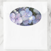 Blauwe Paarse hydrangea Ovale stickers (Tas)