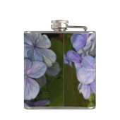 Blauwe Paarse hydrangea Vinylomhulling Heupfles (Achterkant)