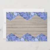 Blauwe Paarse Hydrangea Wood Vrijgezellenfeest Kaart (Achterkant)