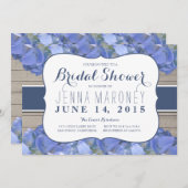 Blauwe Paarse Hydrangea Wood Vrijgezellenfeest Kaart (Voorkant / Achterkant)