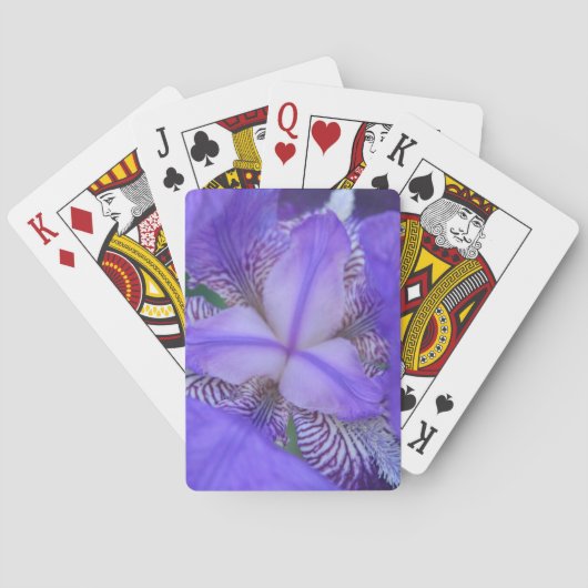 Blauwe Paarse Iris Bloem Pokerkaarten (Achterkant)