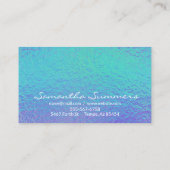 Blauwe Paarse iriserende holografisch modern Visitekaartje (Achterkant)