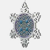 Blauwe Paarse Keltische Knot Snowflake Ornament (Rechts)