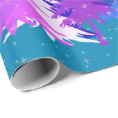 Blauwe Paarse kerstbomen sterren Sneeuwblauw Blauw Cadeaupapier (Rol Hoek)