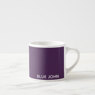 Blauwe paarse kleurennaam espresso kop