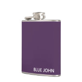 Blauwe paarse kleurennaam heupfles (Links)