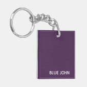 Blauwe paarse kleurennaam sleutelhanger (Voorkant Links)