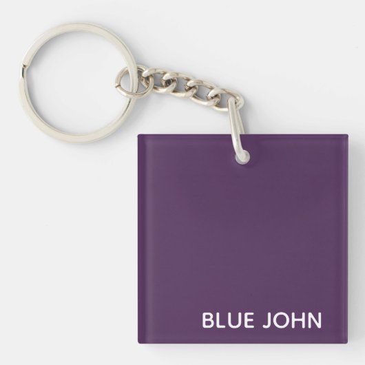 Blauwe paarse kleurennaam sleutelhanger (Voorkant)
