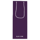 Blauwe paarse kleurennaam wijn cadeautas (Voorkant)