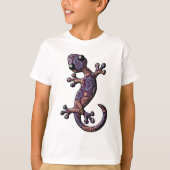 Blauwe Paarse klimmer Gecko Lizard T-shirt (Voorkant)