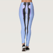 Blauwe & Paarse Leggings met golvende zwarte strep (Achterkant)