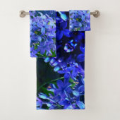 Blauwe paarse lilacs romantische blauwe foto bad handdoek (Insitu)