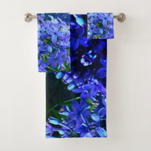 Blauwe paarse lilacs romantische blauwe foto bad handdoek