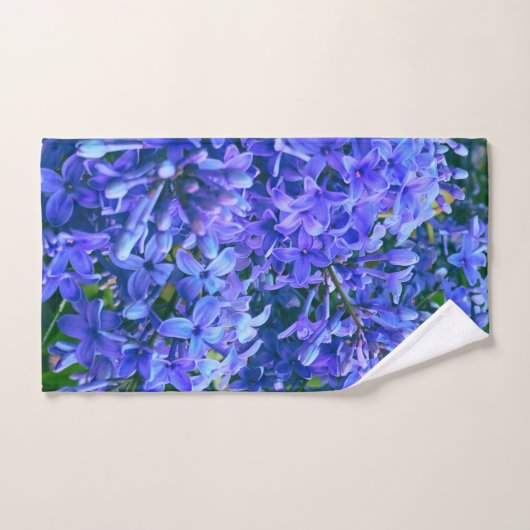 Blauwe paarse lilacs romantische blauwe foto bad handdoek (Handdoek)