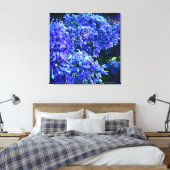 Blauwe paarse lilacs romantische blauwe foto canvas afdruk (Insitu (Slaapkamer))