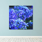 Blauwe paarse lilacs romantische blauwe foto canvas afdruk (Insitu (Houten vloer))