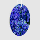 Blauwe paarse lilacs romantische blauwe foto ornament (voorkant)