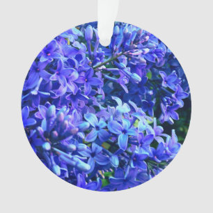 Blauwe paarse lilacs romantische blauwe foto ornament