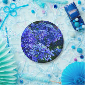 Blauwe paarse lilacs romantische blauwe foto papieren bordje (Feest)